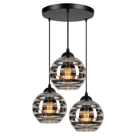 Lampa Sufitowa Wisząca Szklane Klosze Nowoczesna do Salonu LX- 1231 3xE27