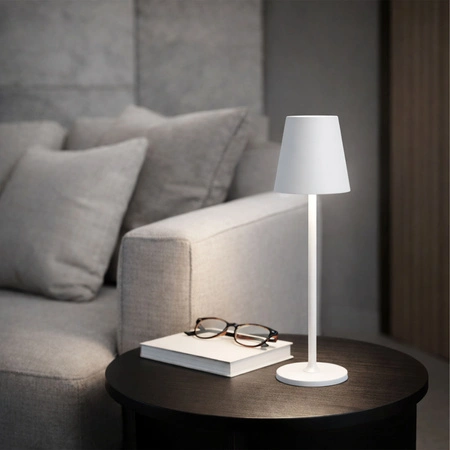 Lampa wewnętrzna zewnętrzna Lampka na taras ogródek stół LED USB Bezprzewodowa Biała LB-001 WHITE