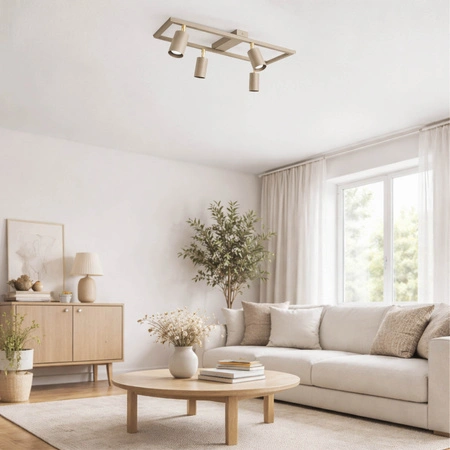 Lampa Sufitowa Plafon Ramka Kaszmir Ecru Beżowa 4x GU10 do Pokoju Sypialni OPN-009 4x GU10 BEIGE