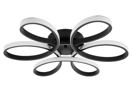 Lampa Sufitowa Wisząca LED Kwiatek LX- 934 90W+ Pilot Czarna 3000k-6000k LEDLUX