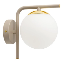 Kinkiet ścienny szklana kula E27 ZŁOTO-BEŻOWY nowoczesny glamour LX1428 Kaszmir