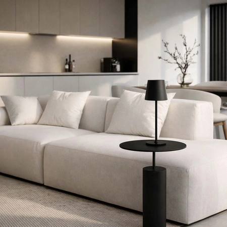 Lampa wewnętrzna zewnętrzna Lampka na taras ogródek stół LED USB Bezprzewodowa Czarna LB-001 BLACK