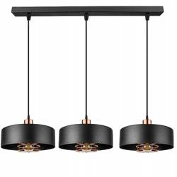 Lampa Wiszaca LX- 1186 Czarna + Miedź 3x E27 LEDLUX