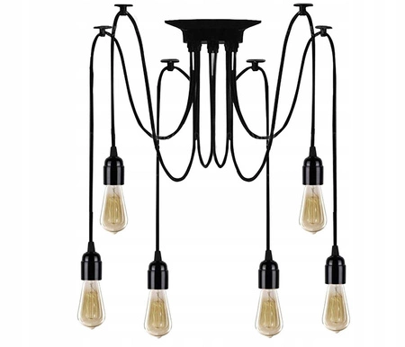Lampa Wisząca LX- 1050 Czarna 6x E27 LEDLUX