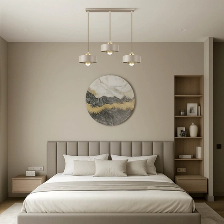 Lampa Wisząca Sufitowa Plafon Żyrandol Beżowa Ecru Kaszmir Loft Edison LX1186