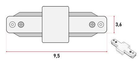Łącznik Liniowy do Szyn Oświetleniowych LED Typ I Biały LEDLUX