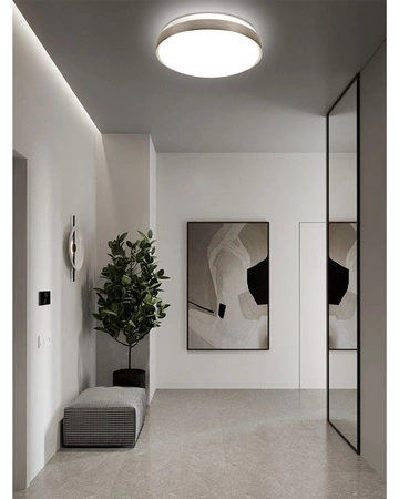 Lampa Plafon Okrągła z Czujnikiem Ruchu i 2x E27 LX-923 SILVER LEDLUX