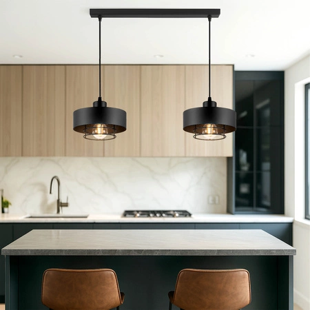 Lampa Wisząca LX- 1188 Czarna 2x E27 LEDLUX