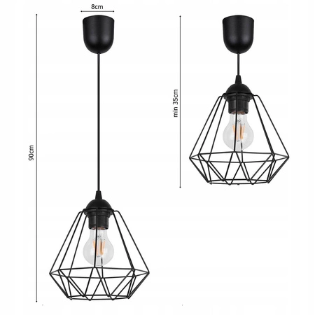 Lampa Wisząca LX- 1025 Czarna 1x E27 LEDLUX