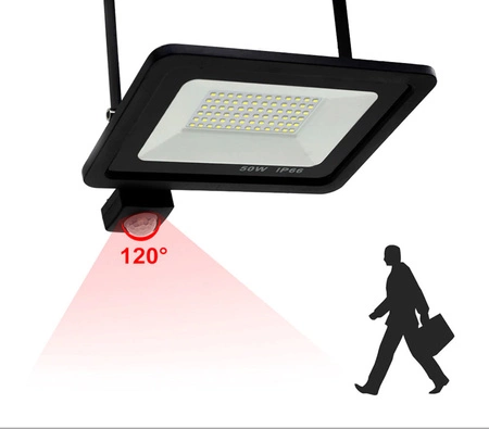 Naświetlacz Halogen LED z Czujnikiem 30W 2700lm 4000K biała neutralna LEDLUX