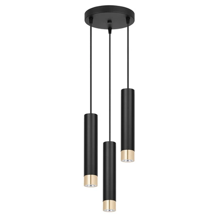 Lampa Wisząca LX-1414 Czarna + Złoto 3x GU10 LEDLUX