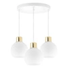 Lampa Sufitowa Wisząca Plafon Żyrandol Złota Szklana kula Mleczna 3x E27 LX-1045 LEDLUX