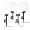 4x Lampa Solarna LED Wbijana Ogrodowa biała kula 25cm LSOL-024 LEDLUX