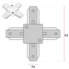 Łącznik Krzyżowy do Szyn Oświetleniowych LED typ X Czarny LEDLUX
