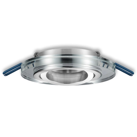 Oprawa halogenowa podtynkowa LED Gu10 Szklana Lustrzana KRYSZTAŁ regulowana CT-6003 CLEAR LEDLUX
