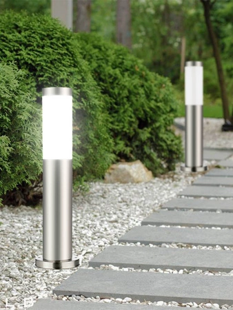 Lampa Ogrodowa Stojąca Słupek E27 LX- 710 Inox 65cm LEDLUX