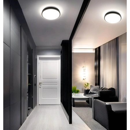 Zestaw Plafon Lampa Sufitowa LX- 924 Biały-Czarny + 2x Żarówka LED E27 A60 10W = 100W 1000lm biała ciepła 3000K LEDLUX