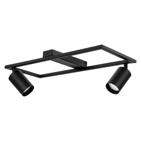 LAMPA SUFITOWA 2xGU10 czarna regulowana SPOT oprawa halogenowa natynkowaOPN-007 2x GU10 BLACK