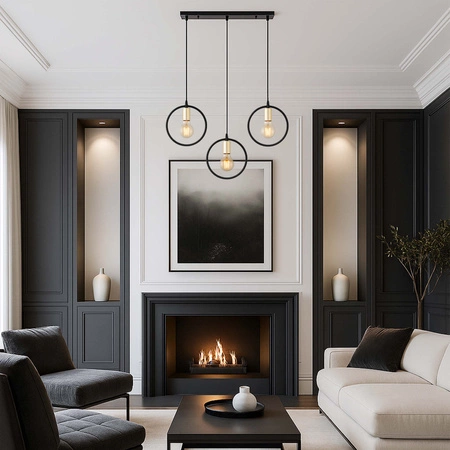 Lampa Wisząca LX-1362 Czarna+ Złoto 3x E27 LEDLUX