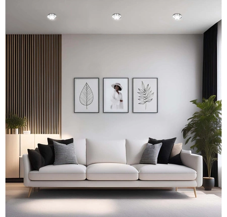 Oprawa Halogenowa Sufitowa Szklana LX- 7002 Lustrzana Okrągła MR16 GU10 LEDLUX