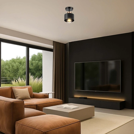 Lampa Sufitowa LX- 1038 Czarna + Miedź 1x E27 LEDLUX