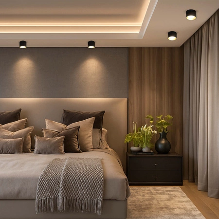 OPRAWA NATYNKOWA Sufitowa HALOGENOWA TUBA LED GX53 Walec SPOT Nowoczesna Czarna OPN-018