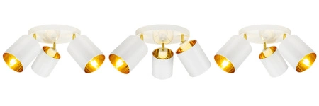 Lampa Sufitowa LX- 1381 Biała + Złoto 3x E27 LEDLUX