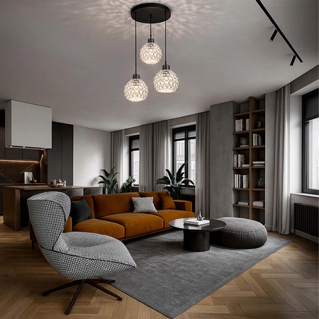 Lampa Sufitowa LX- 1178 Czarna 3x E27 LEDLUX