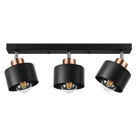 Lampa Sufitowa LX- 1031 Czarna + Miedź 3x E27 LEDLUX