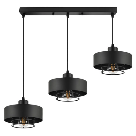 Lampa Wisząca LX- 1186 Czarna 3x E27 LEDLUX