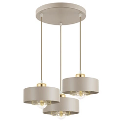 Lampa Wisząca Sufitowa Plafon Żyrandol Beżowa Ecru Kaszmir Loft Edison LX1185