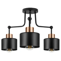 Lampa Sufitowa LX- 1036 Czarna + Miedź 3x E27 LEDLUX
