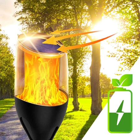 Lampa solarna LED LATARNIA POCHODNIA WBIJANA płomień Słupek Premium LSOL-026 LEDLUX