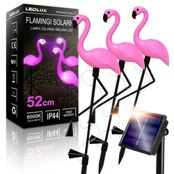 LAMPA SOLARNA Lampy solarne OGRODOWA LED 3x Zestaw Flaming flamingi Solarne LSOL-046 LEDLUX