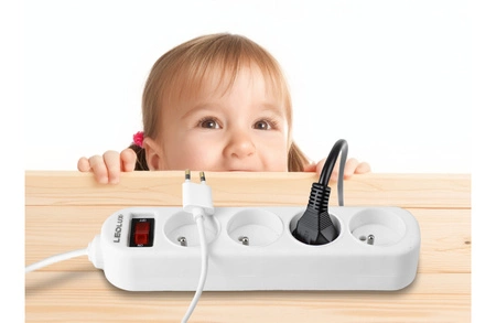 PRZEDŁUŻACZ listwa budowlany zasilająca 10m 5 gniazd Biały LEDLUX