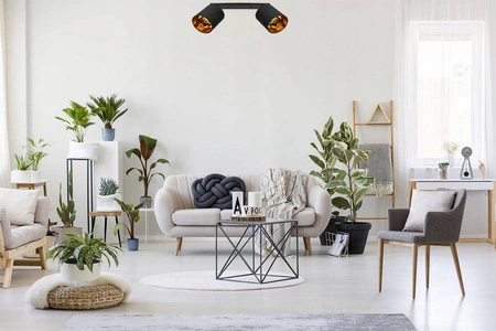 Lampa Sufitowa LX- 1279 Czarna + Złoto 2x E27 LEDLUX