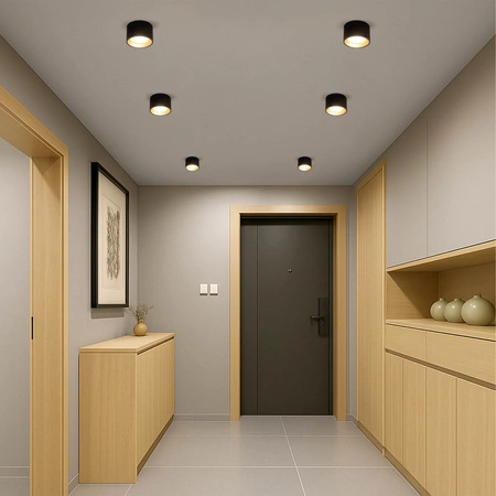 OPRAWA NATYNKOWA Sufitowa HALOGENOWA TUBA LED GX53 Walec SPOT Nowoczesna Czarna OPN-018