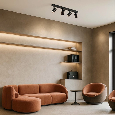 LAMPA SUFITOWA 4xGU10 czarna regulowana SPOT oprawa halogenowa natynkowa OPN-004 4x GU10 BLACK