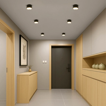 OPRAWA NATYNKOWA Sufitowa HALOGENOWA TUBA LED GX53 Walec SPOT Nowoczesna Czarna OPN-017