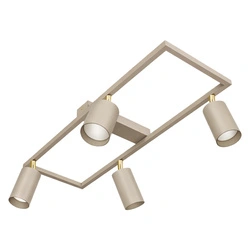 Lampa Sufitowa Plafon Ramka Kaszmir Ecru Beżowa 4x GU10 do Pokoju Sypialni OPN-009  4x GU10 BEIGE