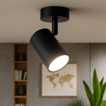 LAMPA SUFITOWA 1xGU10 czarna regulowana SPOT oprawa halogenowa natynkowa OPN-001 1x GU10 BLACK