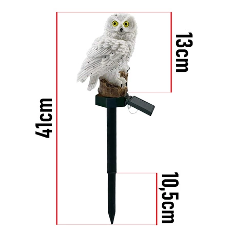 LAMPA SOLARNA OGRODOWA SOWA WODOODPORNA DUŻA LED Wbijana Premium LSOL-031 LEDLUX