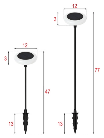 4x LAMPA SOLARNA LED LAMPKA WBIJANA OGRODOWA SŁUPEK UFO LATARNIA SZPIKULEC LSOL-062 LEDLUX