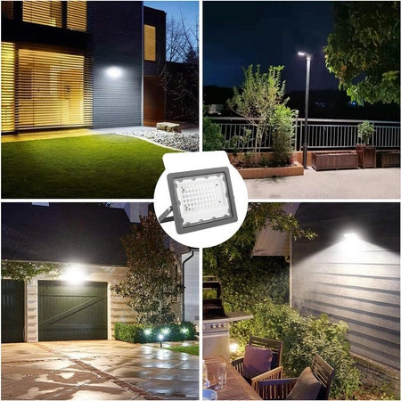 Halogen LED naświetlacz lampa 50W 5000lm reflektor zewnętrzny biała neutralna LEDLUX