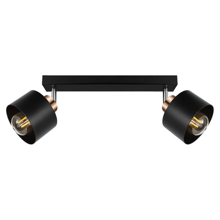 Lampa Sufitowa LX-1107 Czarna + Miedź 2x E27 LEDLUX