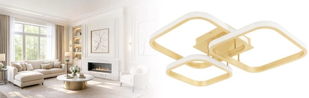 Lampa Sufitowa LED Wisząca nowoczesna żyrandol plafon 30W biała neutralna LX-957 GOLD