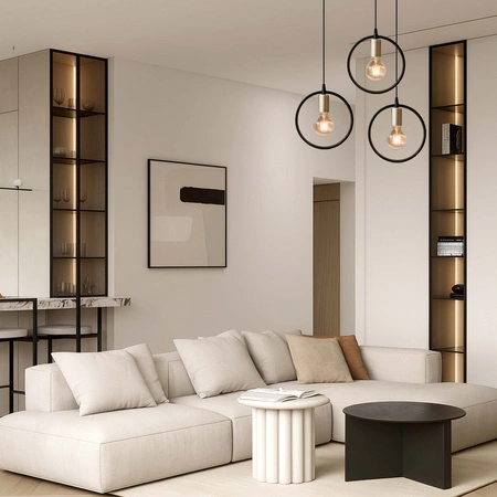 Lampa Wisząca LX-1360 Czarna+ Złoto 1x E27 LEDLUX