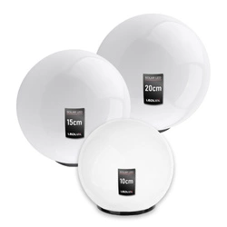 Zestaw LAMPA SOLARNA OGRODOWA BIAŁA KULA LED WBIJANA 10/15/20 LEDLUX