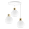 Lampa Sufitowa Wisząca Plafon Żyrandol Złota Szklana kula Mleczna 3x E27 LX-1045 LEDLUX