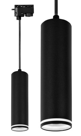 Reflektor Szynowy Lampa Tuba Oprawa Na Żarówkę LX-8473 GU10 Czarny + Pasek LEDLUX